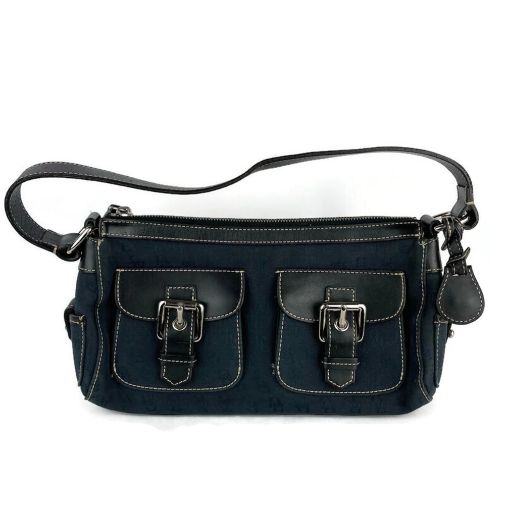 Dooney & Bourke Black Fabric Logo Shoulder Bag